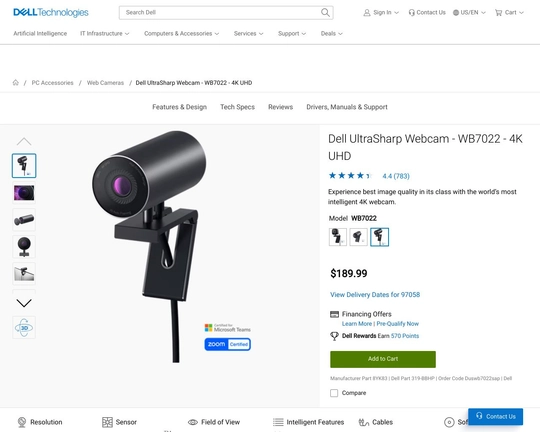 Dell UltraSharp Webcam 4K UHD